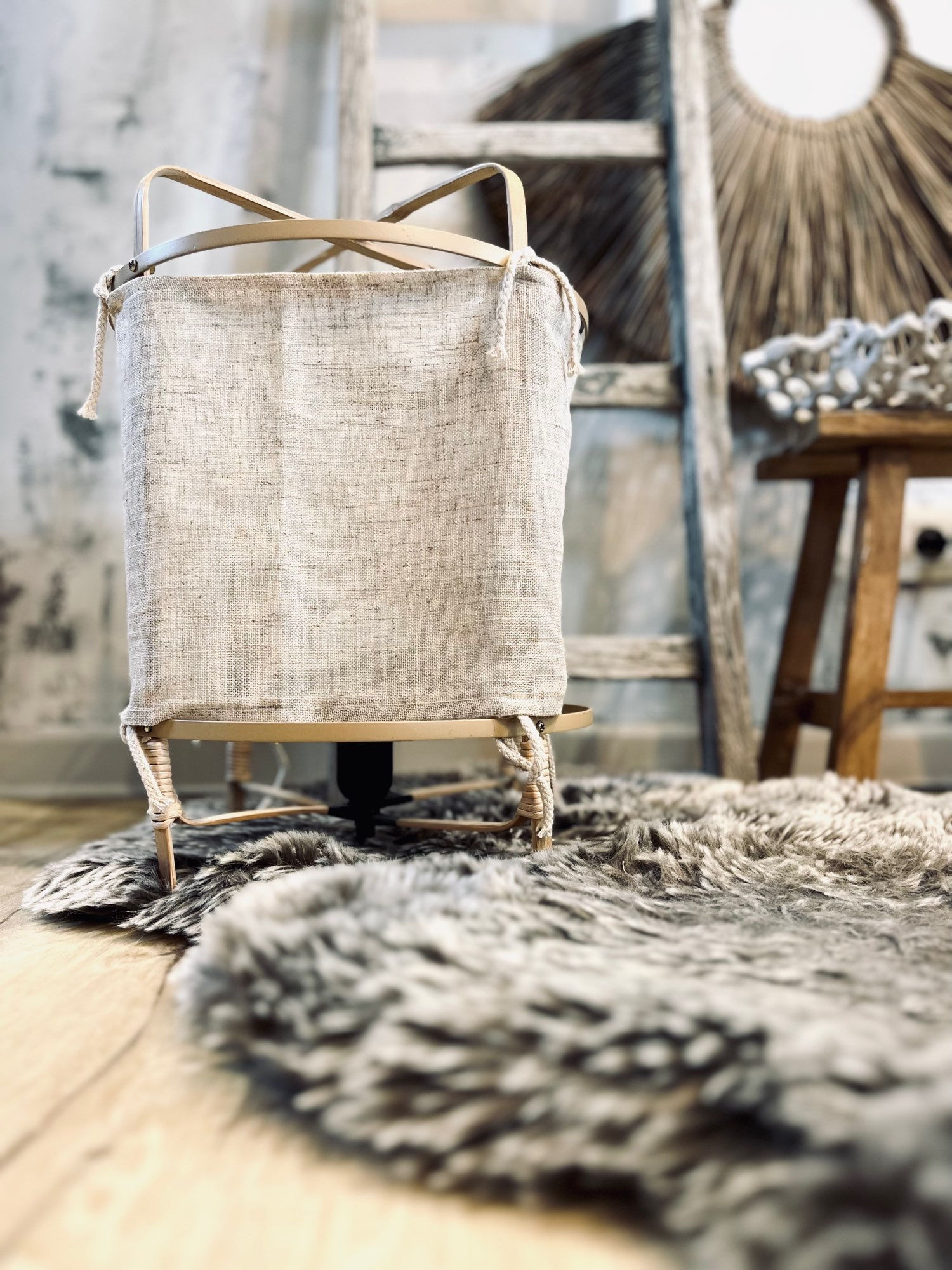 Lampe à poser lin thaïlandaise, LDkorshop