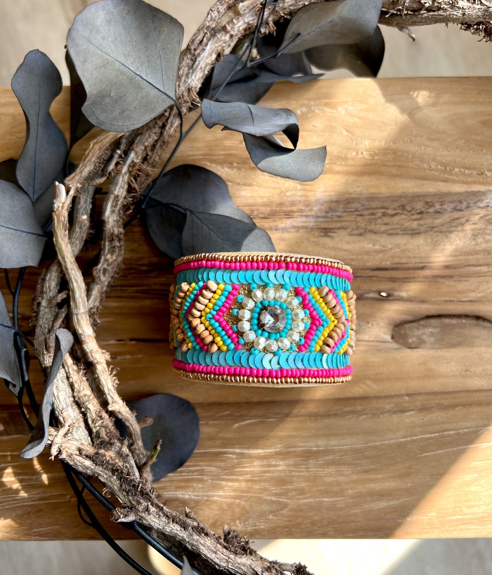 bracelet large perles myoki ethnique, LDkorshop