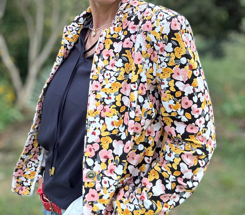 Miniature : gros plan sur motif veste seconde main