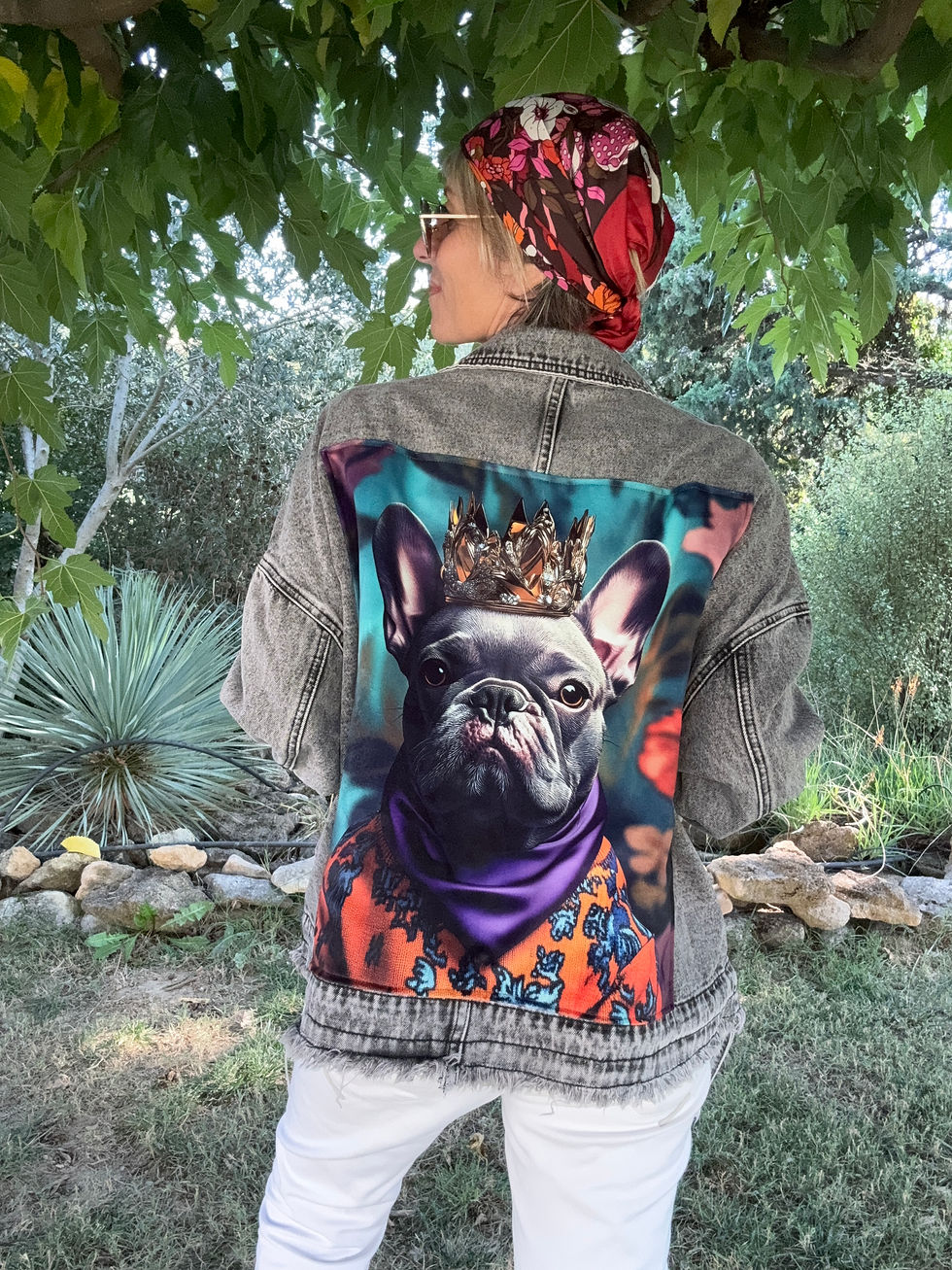 veste oversize femme customisée "bouledogue", Ldkorshop