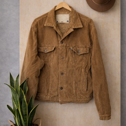 veste seconde main femme à customiser veste velours marron style vintage coupe droite SEC24