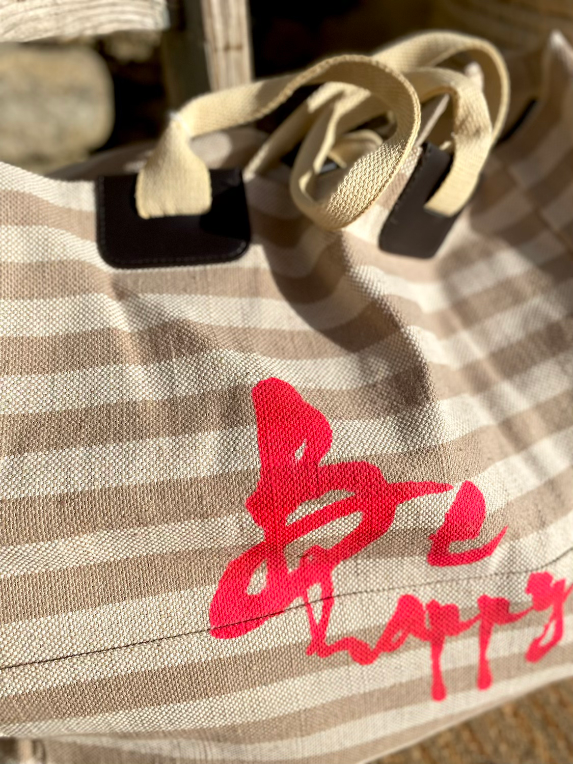 Sac de plage inscription be happy,LDkorshop