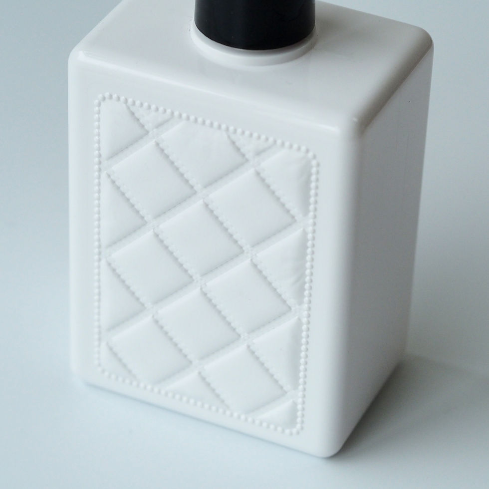 サムネイル： 詰替ポンプ・300ml・彫刻キルティング・ホワイト(PQC-300)