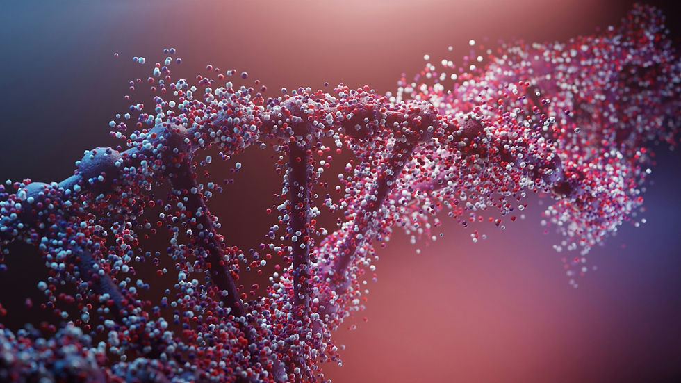 Abstract DNA strand representing the genetic factors behind ADHD heredity