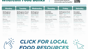 Schedule of local food resources and locations