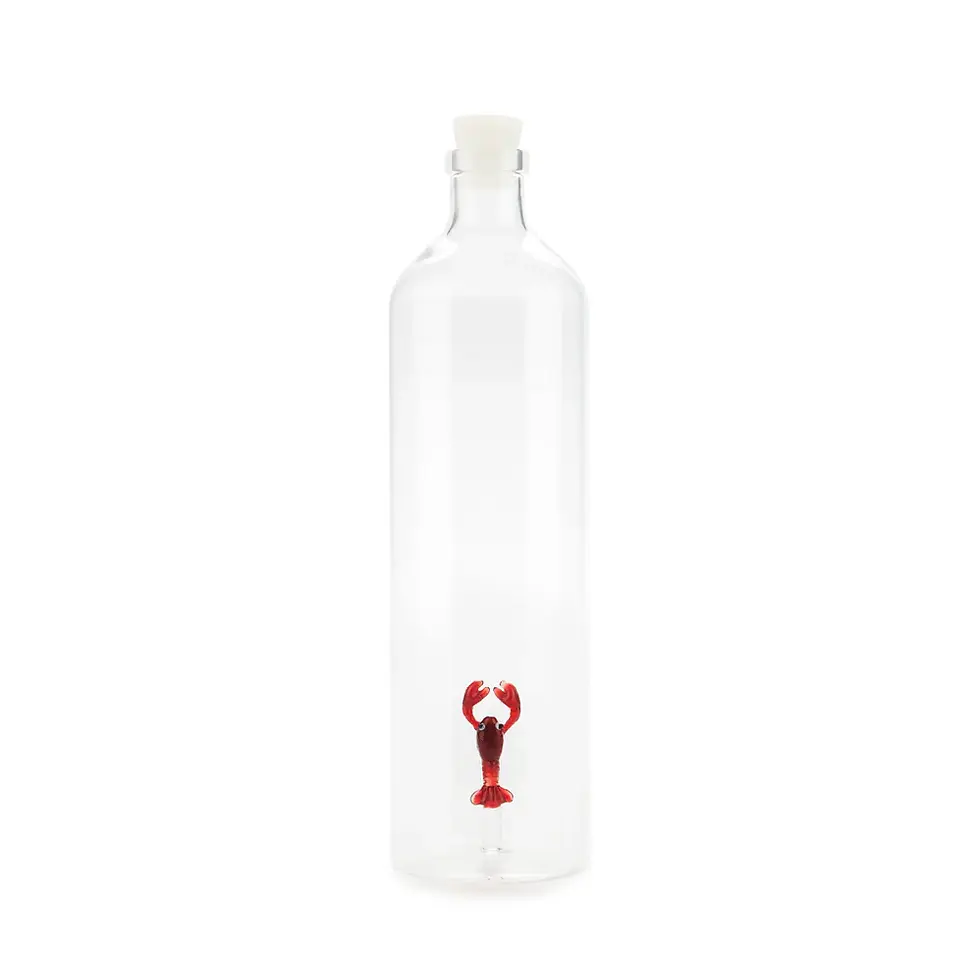 Thumbnail: Glazen fles met kreeft
