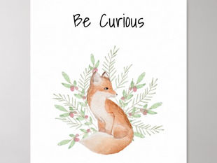 Best Deals! Nursery Wall Art Baby Animal Fox Be Curious