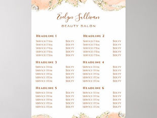 Best Price! Peach ink Marbling Design Price List Poster