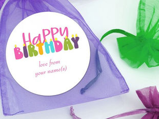 Hot Deals! Happy Birthday Colorful Candle Typography Classic Round Sticker