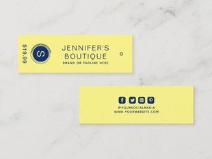 Best Deals! Clothing Tags Small Business Yellow Blue Price Tag