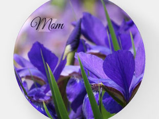 Top 10! Purple Irises, Mom,  Customize Paperweight