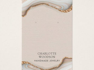 Hot Deals! Agate Marble Pink Blush Geode Earring Display Card