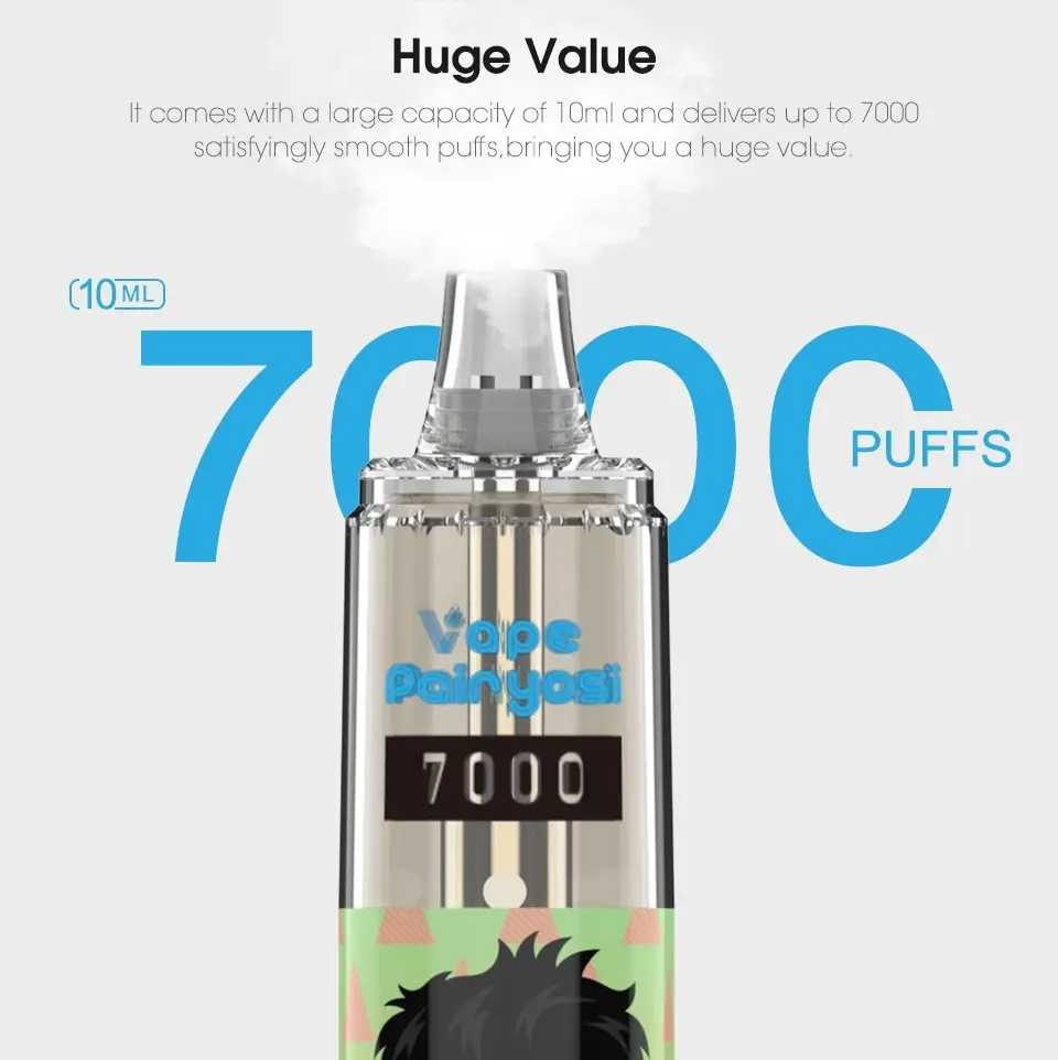 ภาพขนาดย่อ: Randm Tornado 7000 Puff ใช้แล้วทิ้ง มีไฟตอนสูบ ชาร์จได้ ปรับรูลมได้ 