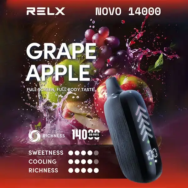 ภาพขนาดย่อ: Relx Novo 14000 Puffs  หน้าจอใหญ่ กลิ่นชัด ปรับรูลมได้  Nic 3%