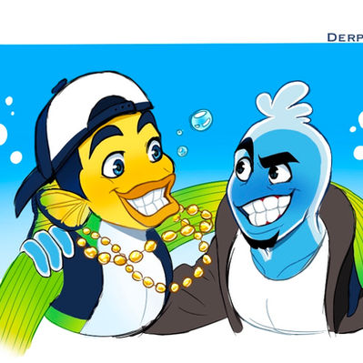 Early 2000's Nostalgia - Fan illustration of Osmosis Jones and Oscar the Shark Slayer