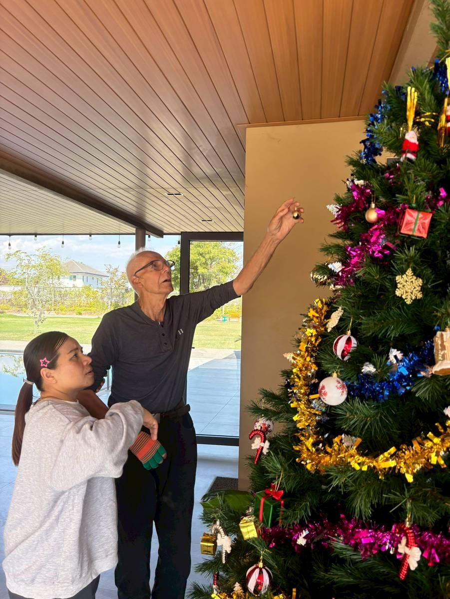 Decorating the Christmas tree together