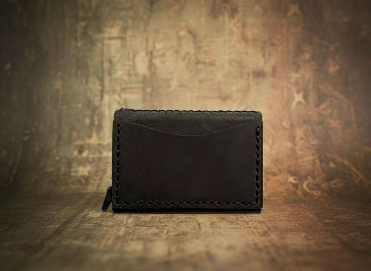 Nat Leather Siyah Mekanizmalı Hakiki Deri Akıllı Kartlık