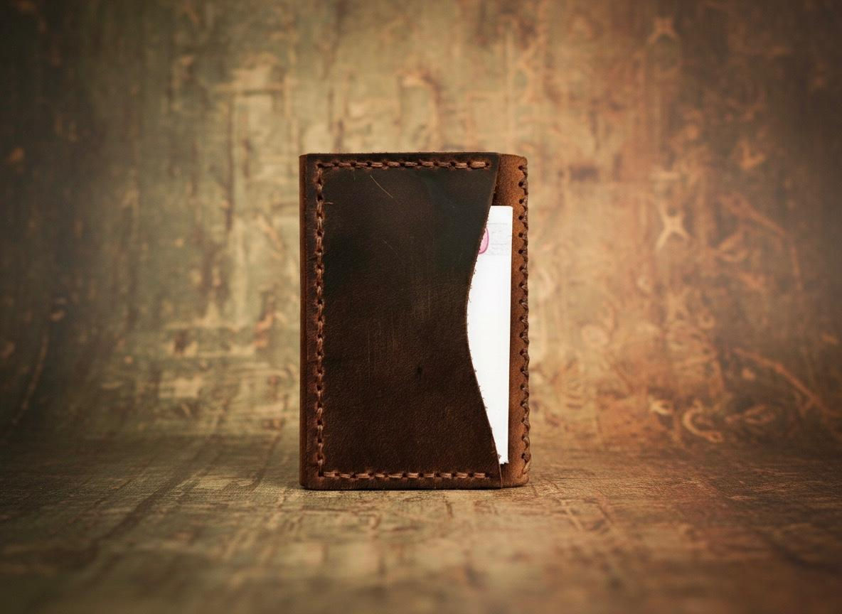 Nat Leather Mekanizmalı Hakiki Deri Akıllı Kartlık (Taba)