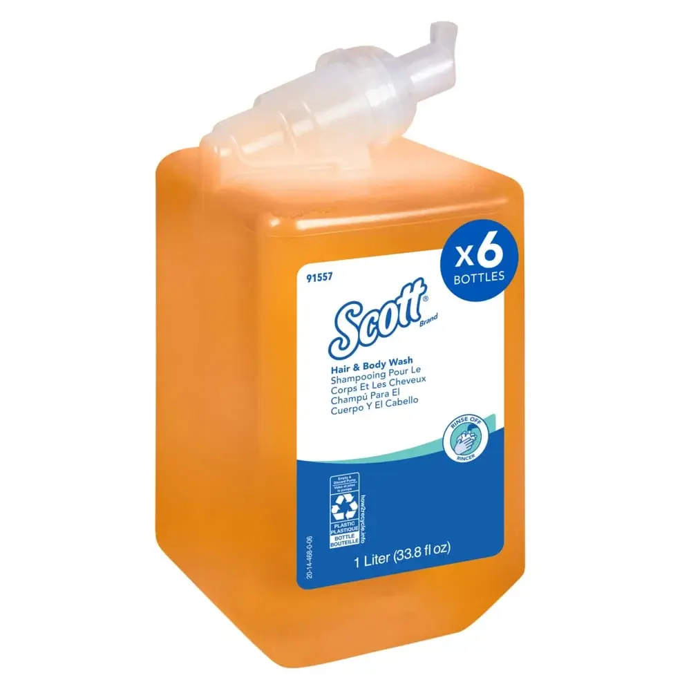 91557 Scott - Savon moussant pour corps et cheveux Scott Essential 6 x 1L