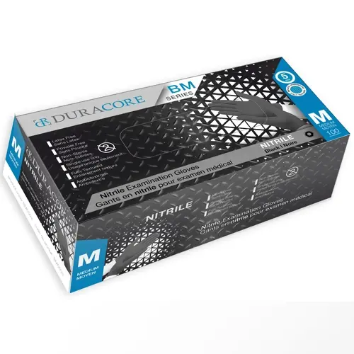 Thumbnail: BLACK Nitrile Gloves Powder Free - Textured - M/L/XL/XXL - 5.2mil - 100Pcs