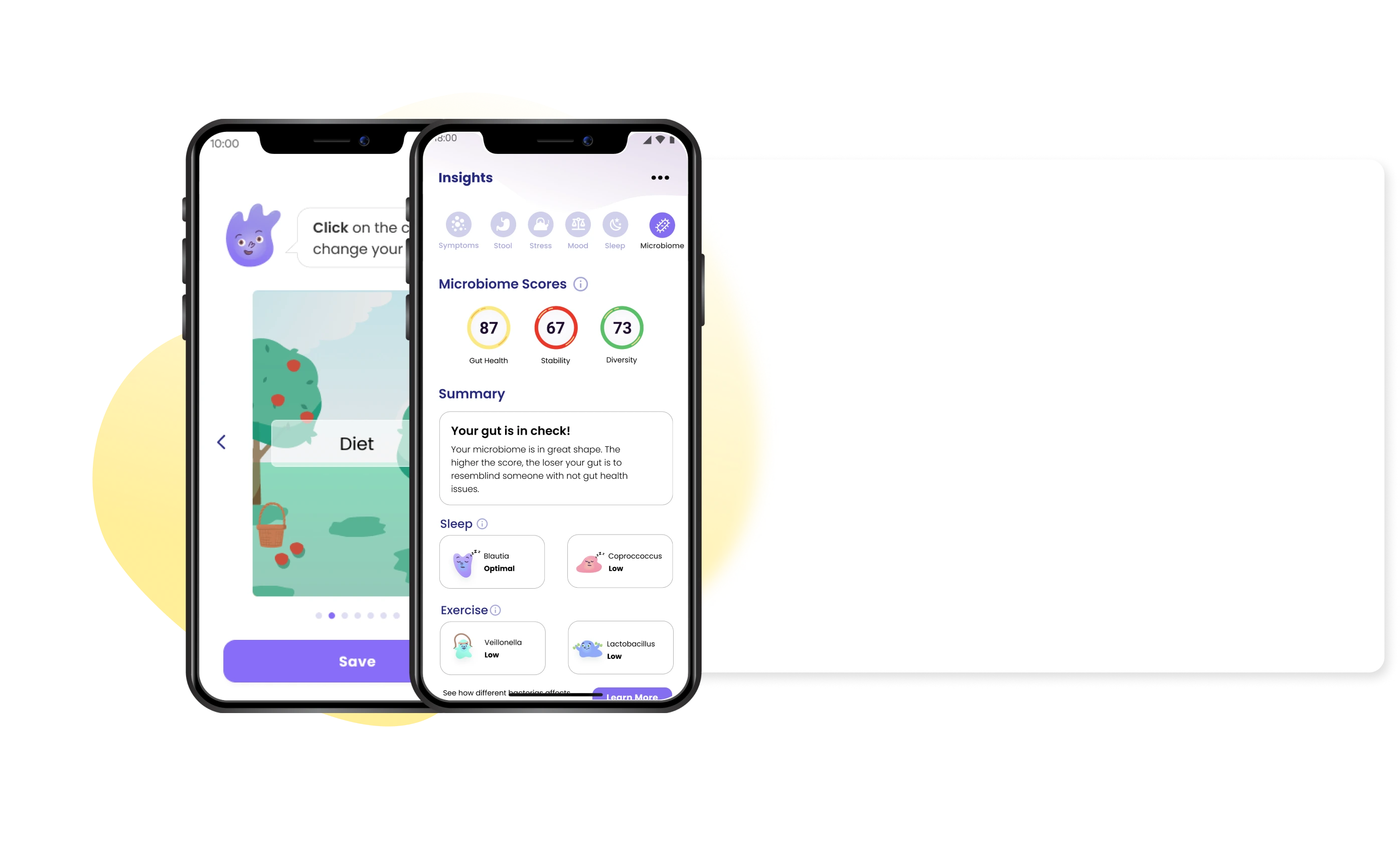 The Injoy survey and in-app microbiome report
