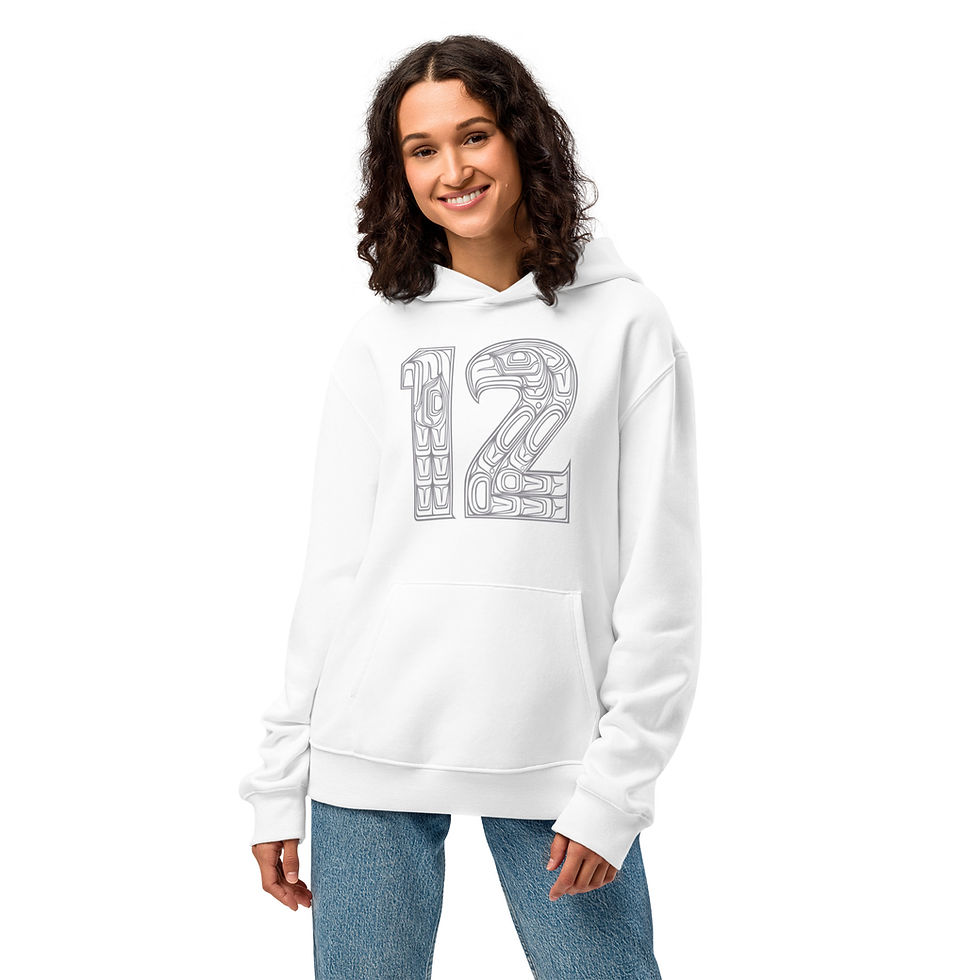 Thumbnail: Native 12 Outline oversized heavyweight hoodie