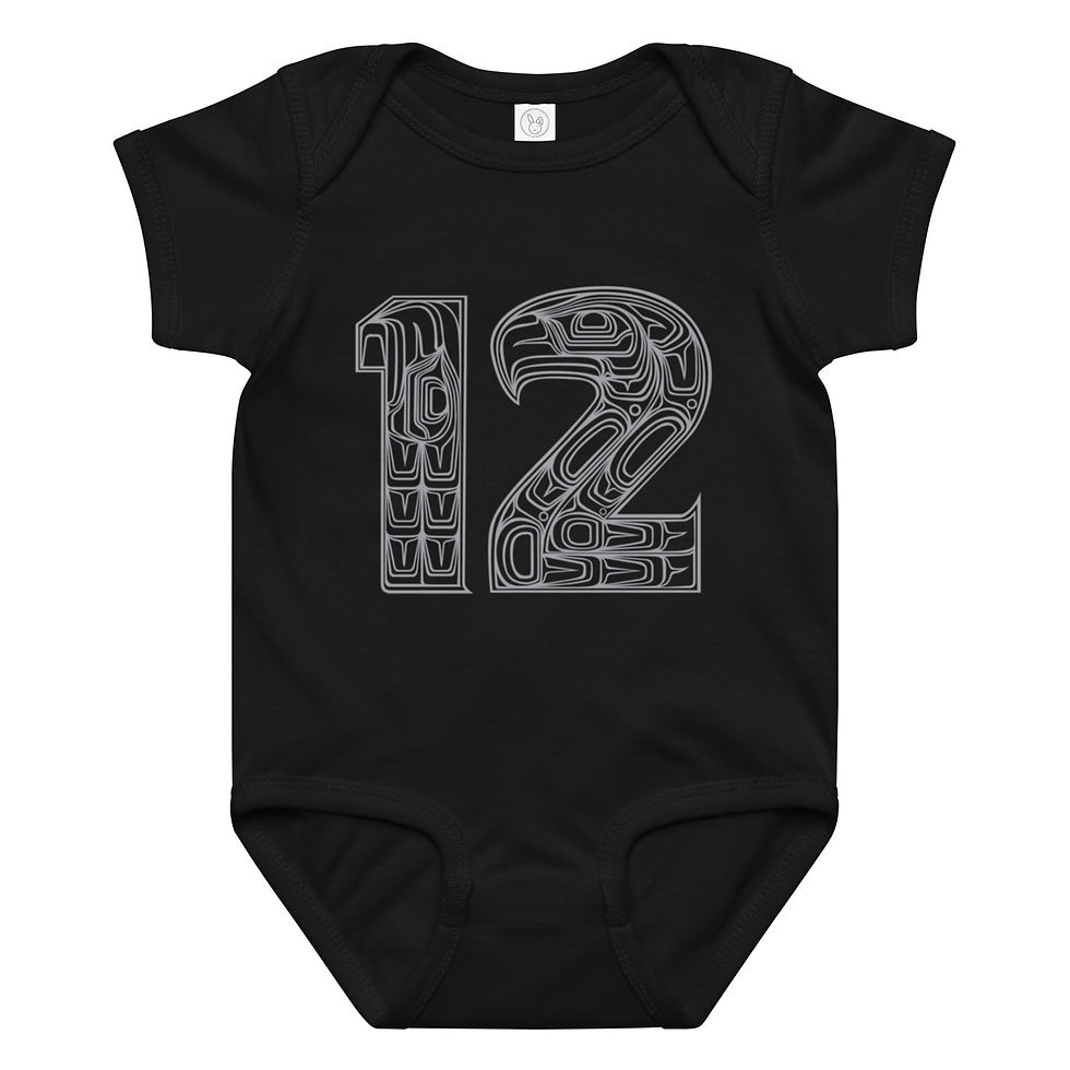 Native 12 Outline baby jersey bodysuit