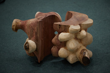Tetas & Friends. 2021. Wood and castor wheels. 80 x70 x 50 cm. Photo by Orion Zuyderhoff-G