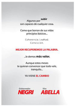 Campaña a Gobernador de Córdoba.