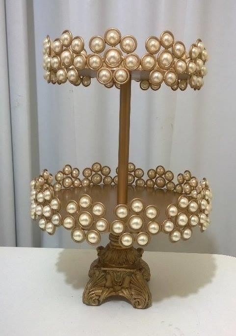 Suporte Redondo 2 Elevações p/ Doces pé Resina