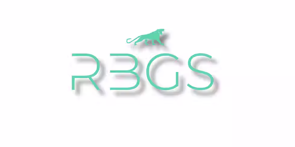 The RBGS logo highlighted and shadowed against a plain white background.