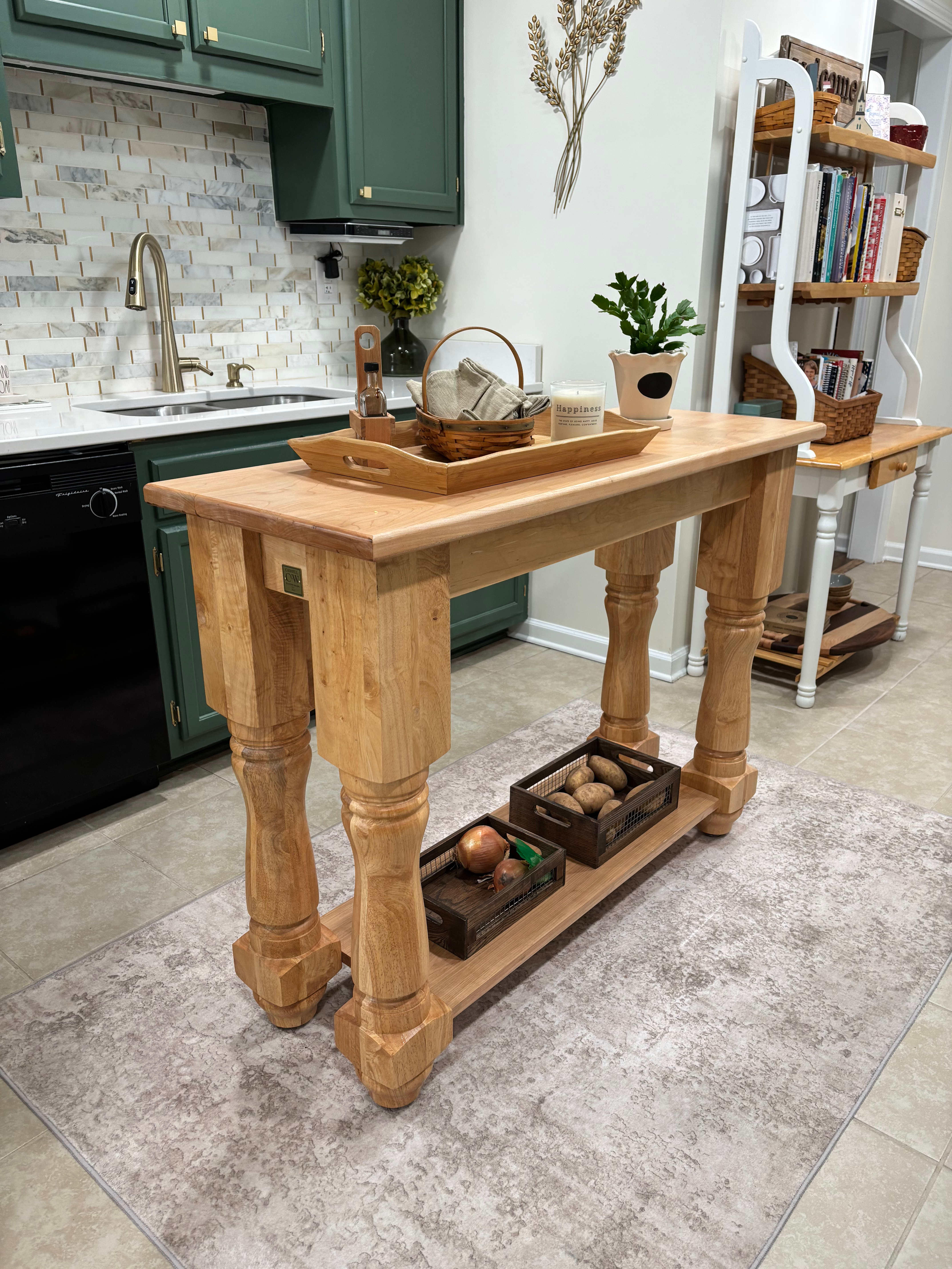 Rustic Solid Wood Kitchen Island