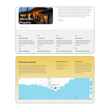 Travel website featuring resort information, pricing, destination content, and vacation planning resources