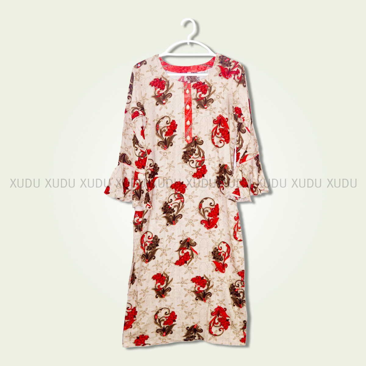 Cream  Kurtis with designe