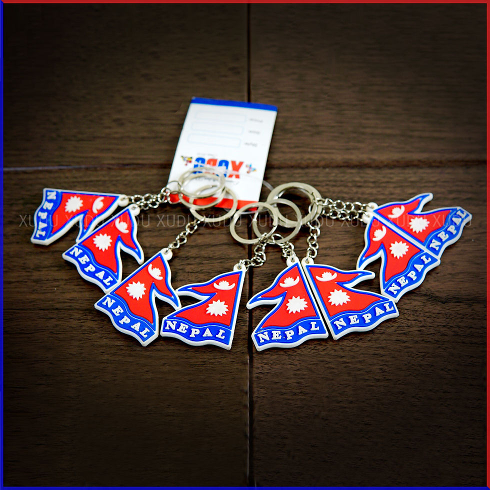 Nepal Flag Keychain (Rubber)