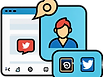__Prompt___ _Create a simple icon for _Social Media Marketing_ featuring a speech bubble