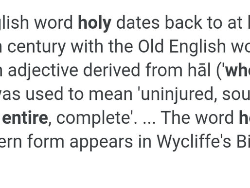 Holy Does Not Mean Pure