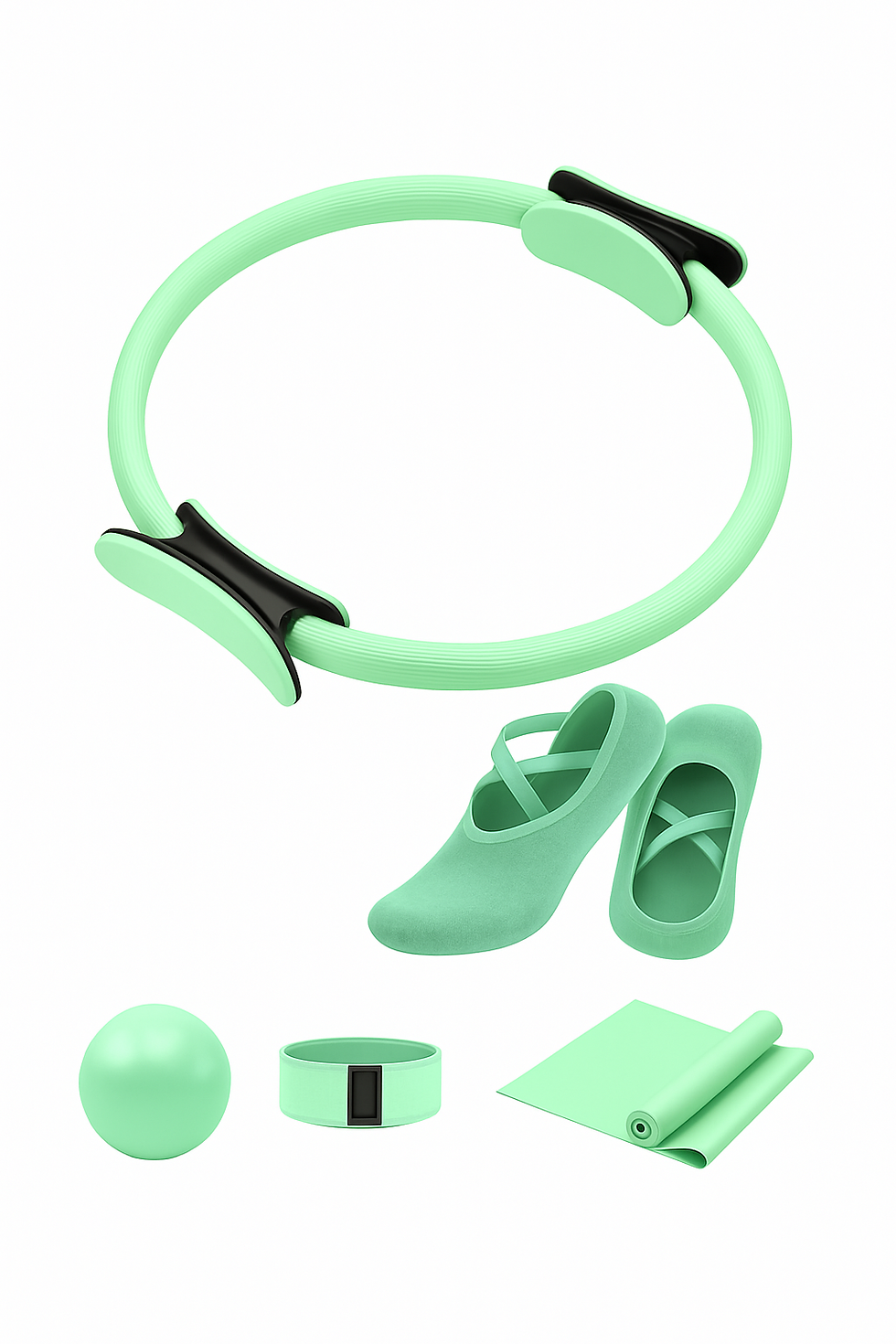 Miniature : Kit de pilates avec anneau (violet, rose, vert)