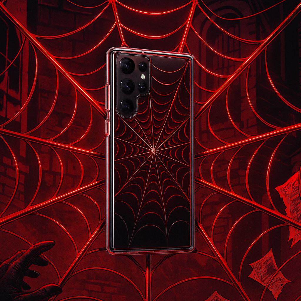 Red-and-Black Spiderweb Phone Case