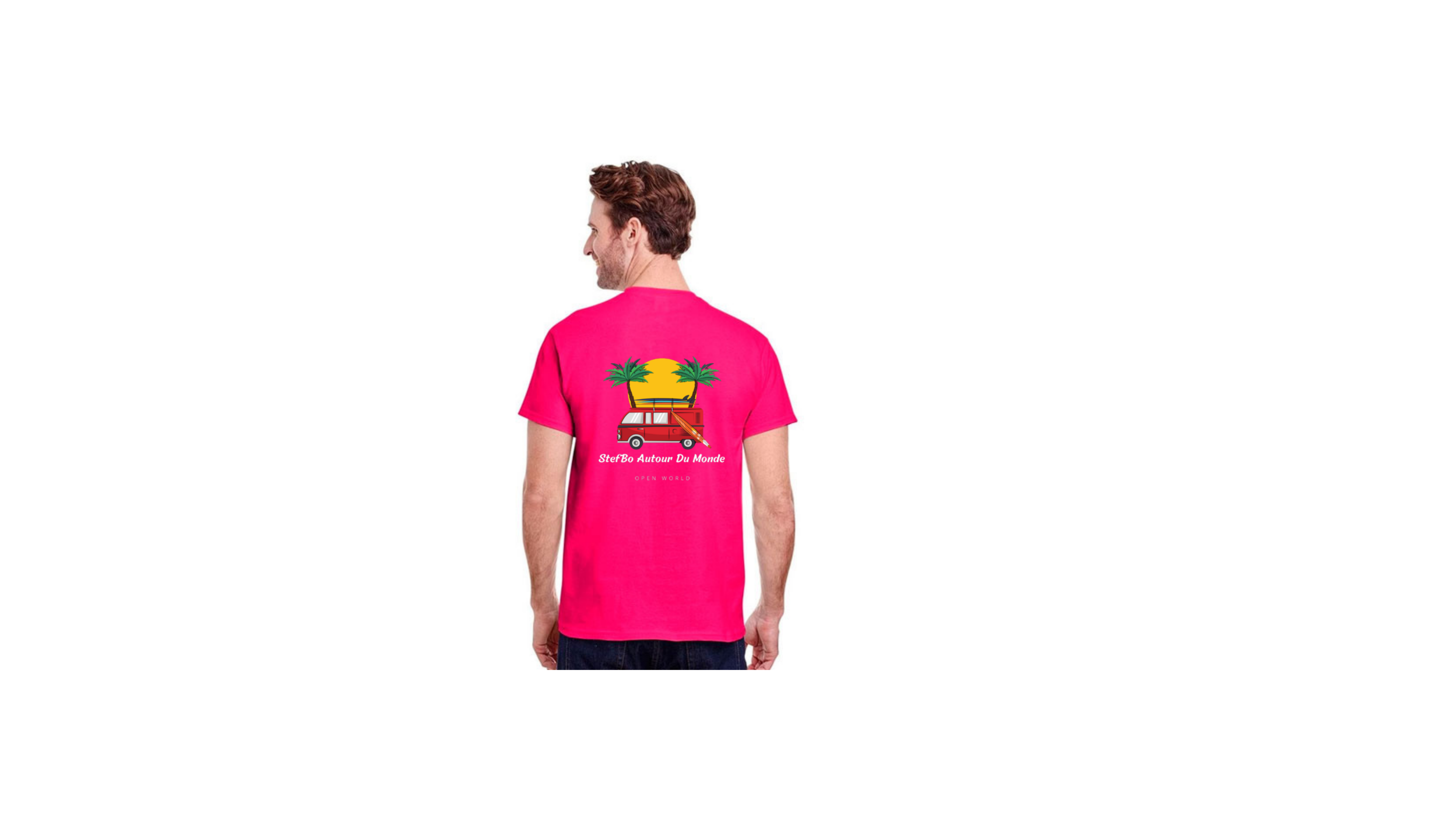 T-Shirt StefBo - Sunset Expédition - Rose