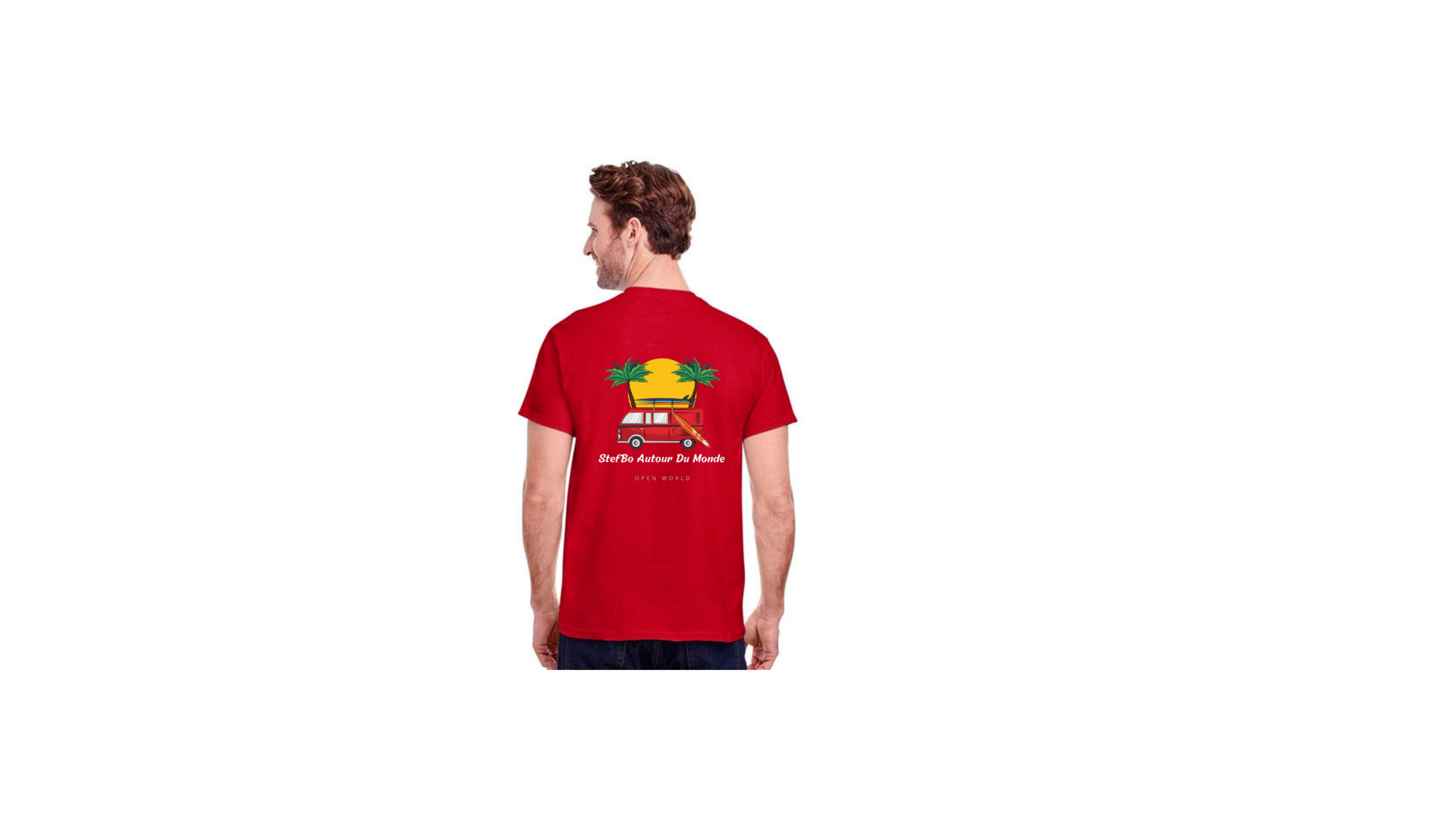 T-Shirt StefBo - Sunset Expédition - Rouge