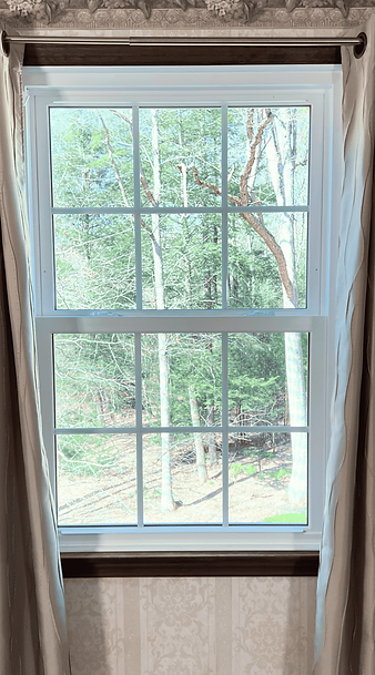 Double hung window with grids