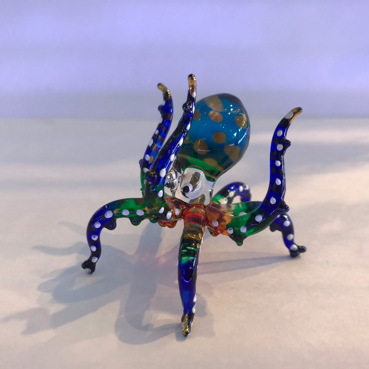 Hand Up Octopus Glass Figurine