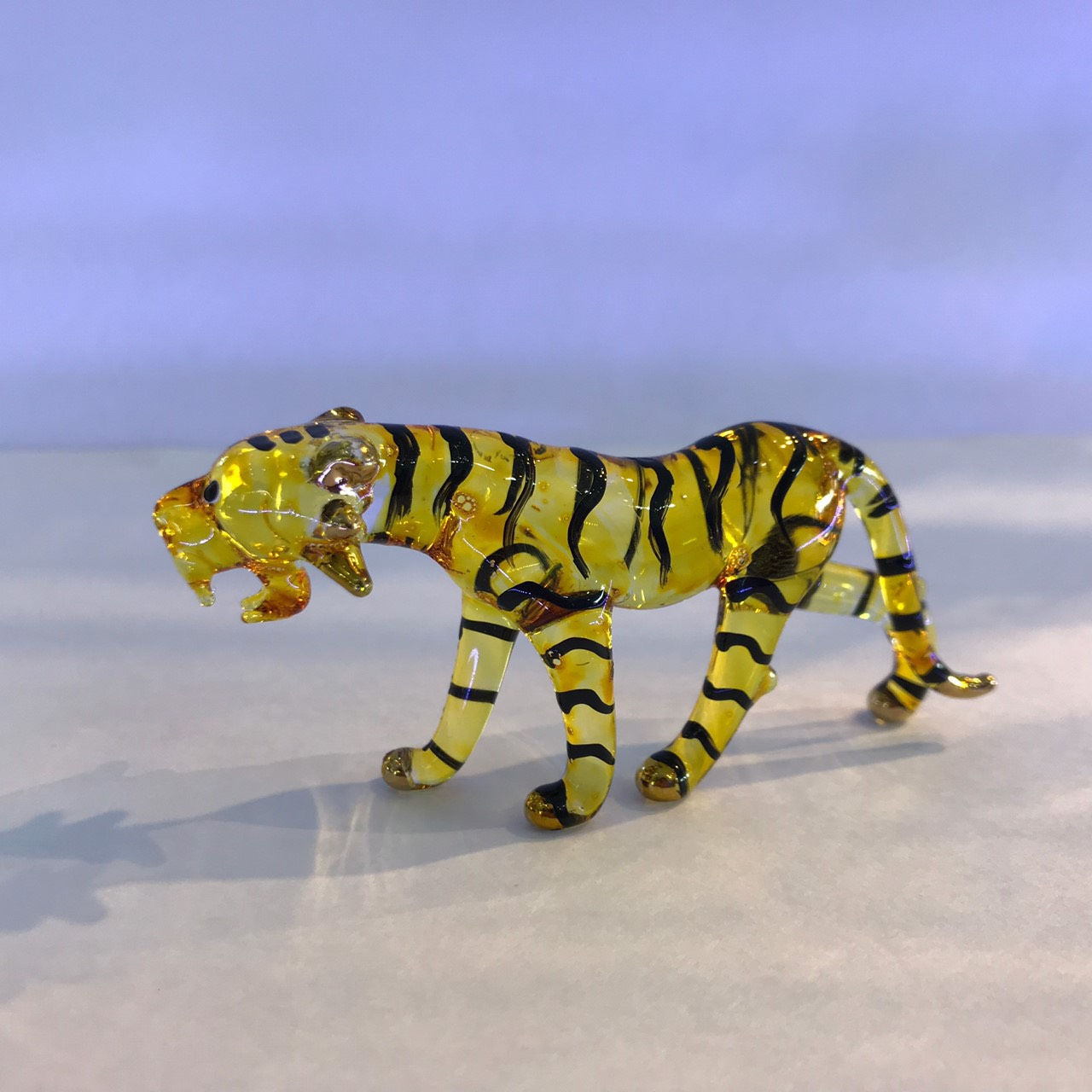Tiger Glass figurine Hand Painting