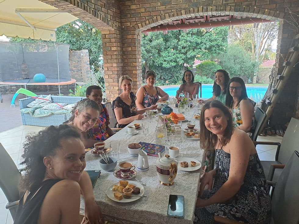 ladies at tea table