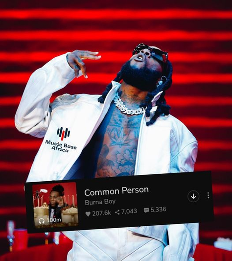 Common Person” by Nigerian singer Burna Boy has surpassed 100 Million streams on Boomplay