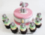 Baby Elephant Cake with Matching Elephant Cupcakes