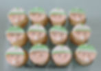 Baby Shower Baby Face Girl Boy Green Hat Cupcake
