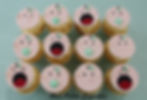 Baby Shower Baby Face Cupcakes with Green Dummy