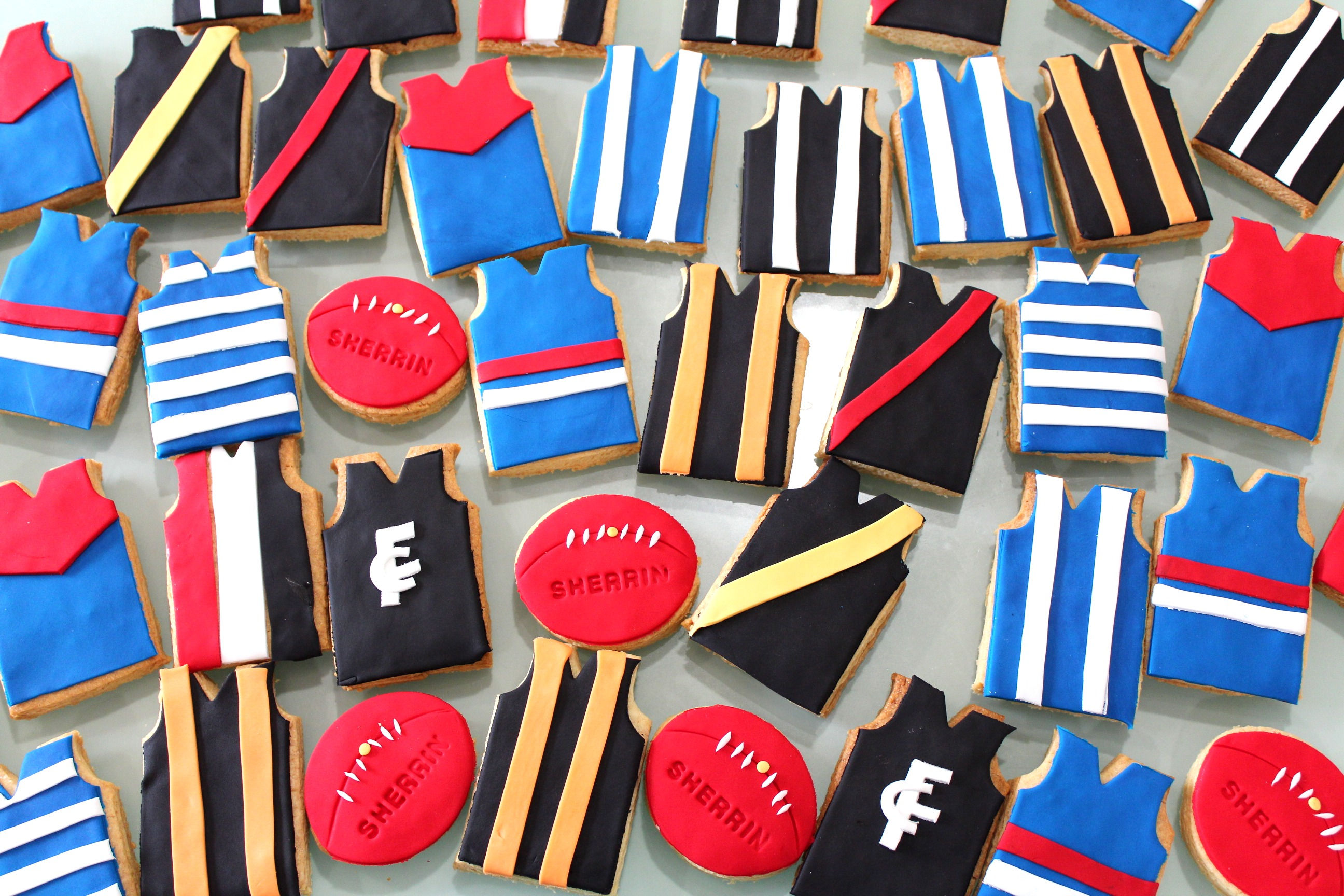 AFL Footy Jersey Cookies